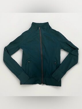 Alo Yoga Women’s Jacket Small teal Full Zip Contour Track Athleisure Running Gym